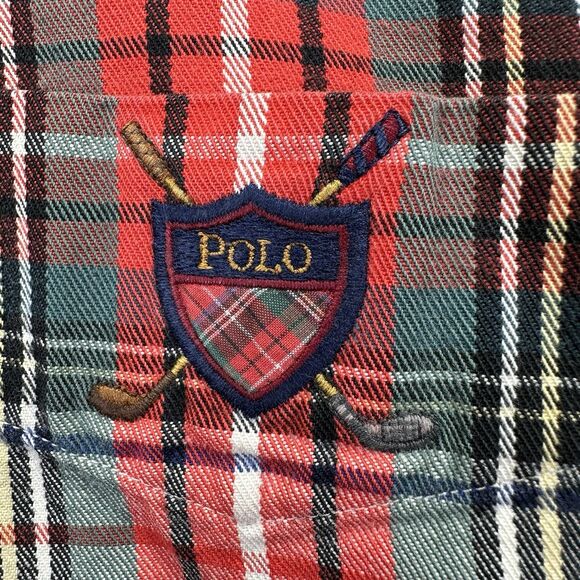 Ralph Lauren Men’s XL Golf Logo Embroidered Long Sleeve Plaid Button Down Pocket - Picture 2 of 11